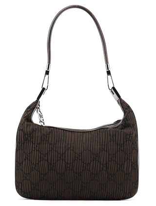 Gucci Brown Pleated GG Hobo Shoulder Bag