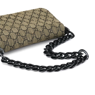 Gucci Brown Pleated GG Wood Chain Shoulder Bag