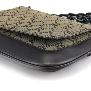 Gucci Brown Pleated GG Wood Chain Shoulder Bag