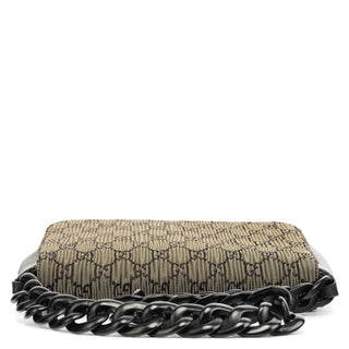 Gucci Brown Pleated GG Wood Chain Shoulder Bag