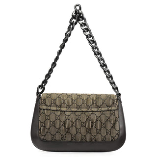 Gucci Brown Pleated GG Wood Chain Shoulder Bag