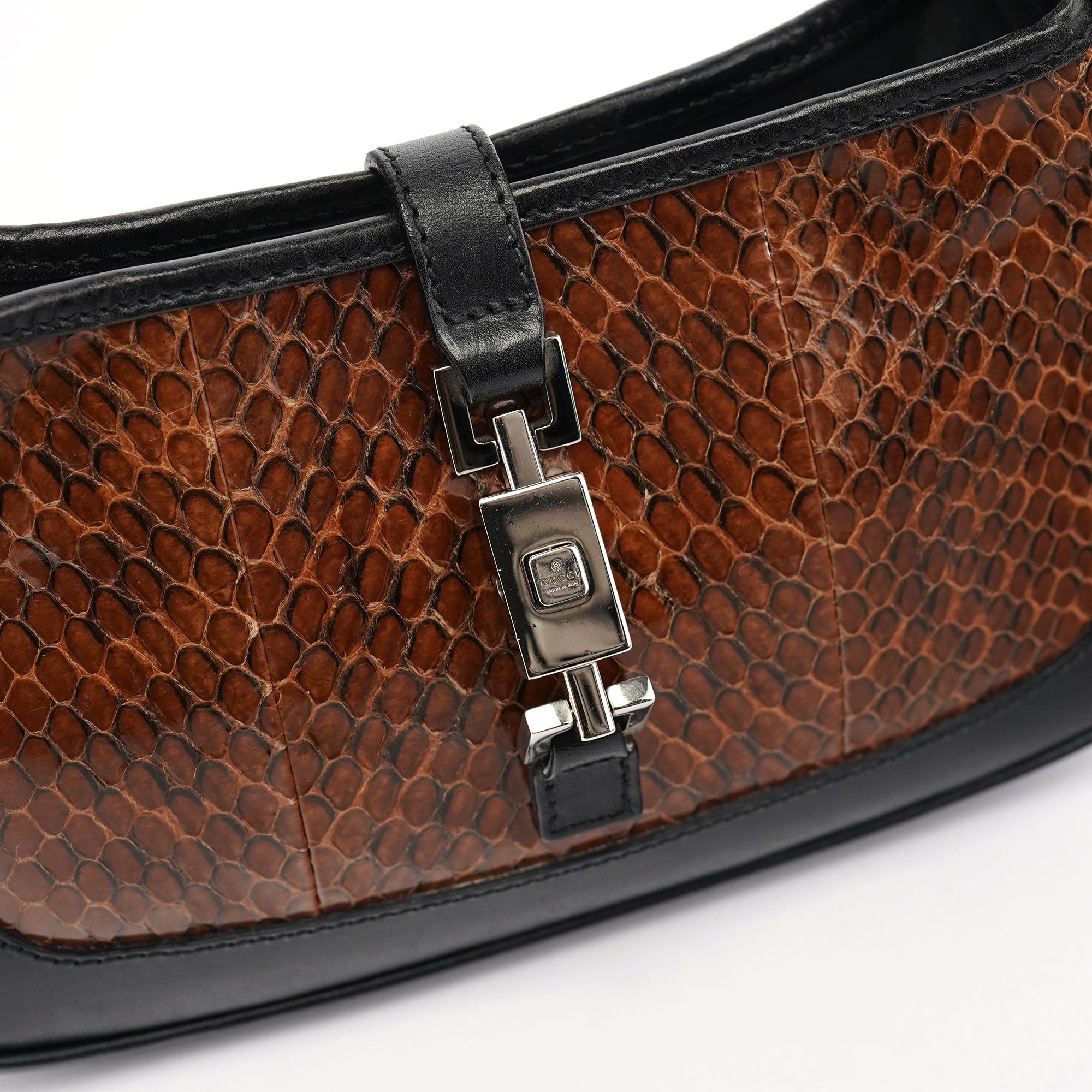 Gucci Brown Python Jackie Shoulder Bag