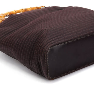 Gucci Brown Quilted Nylon Bamboo 2-Way Tote bag