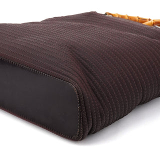 Gucci Brown Quilted Nylon Bamboo 2-Way Tote bag