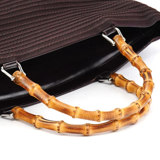 Gucci Brown Quilted Nylon Bamboo 2-Way Tote bag