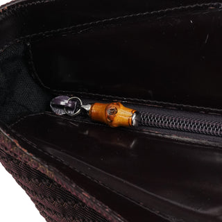 Gucci Brown Quilted Nylon Bamboo 2-Way Tote bag