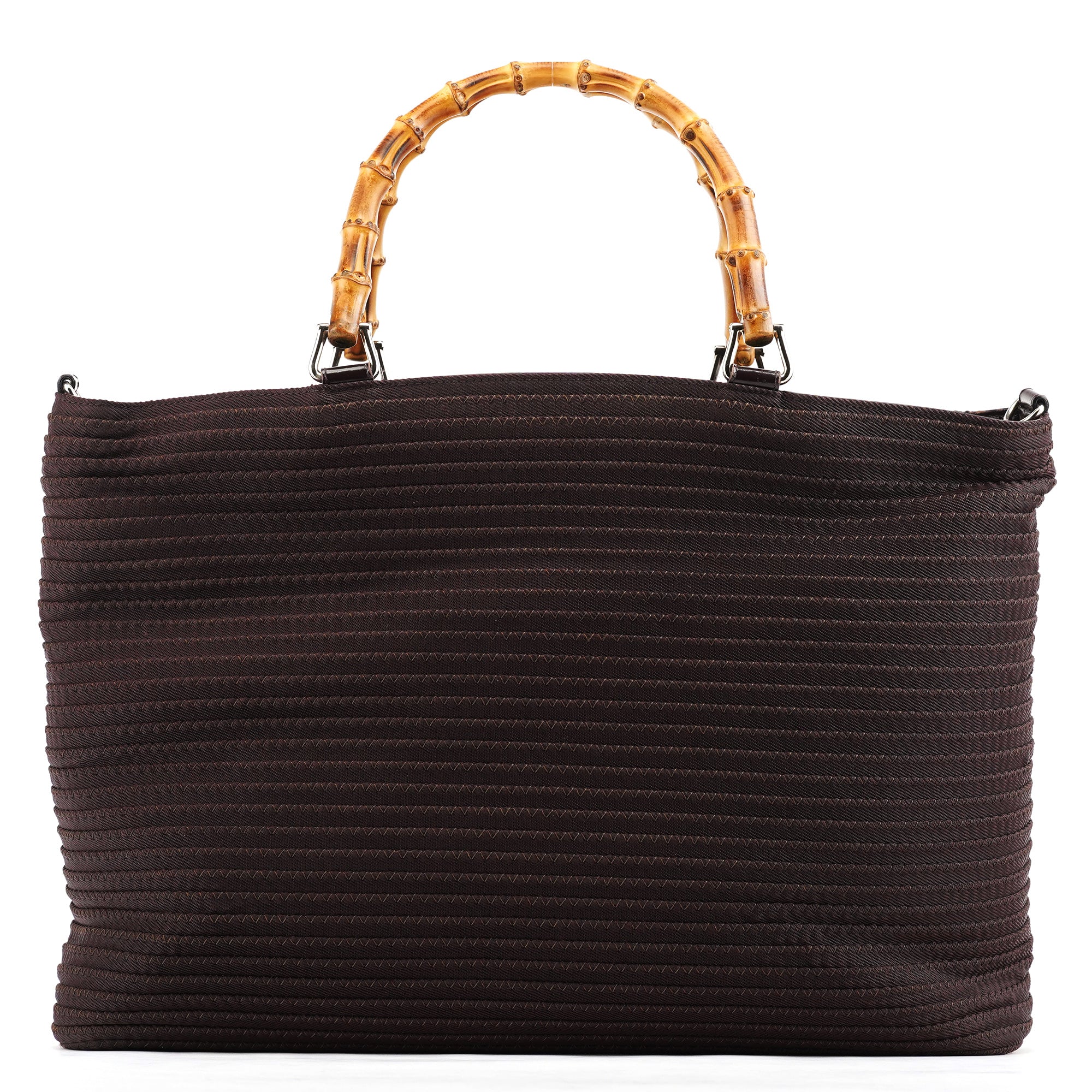 Gucci Bamboo tote i brun quiltad nylon