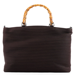 Gucci Brown Quilted Nylon Bamboo 2-Way Tote bag