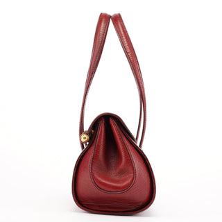 Gucci Burgundy Leather Bamboo Top Handle Bag