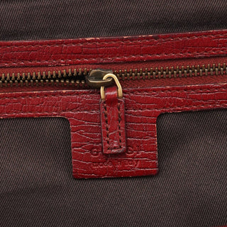 Gucci Burgundy Leather Bamboo Top Handle Bag