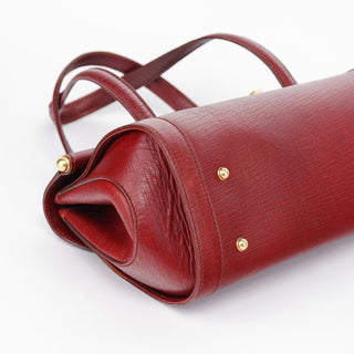 Gucci Burgundy Leather Bamboo Top Handle Bag