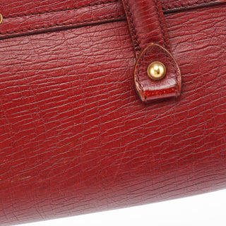 Gucci Burgundy Leather Bamboo Top Handle Bag