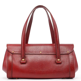 Gucci Burgundy Leather Bamboo Top Handle Bag