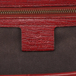 Gucci Burgundy Leather Bamboo Top Handle Bag