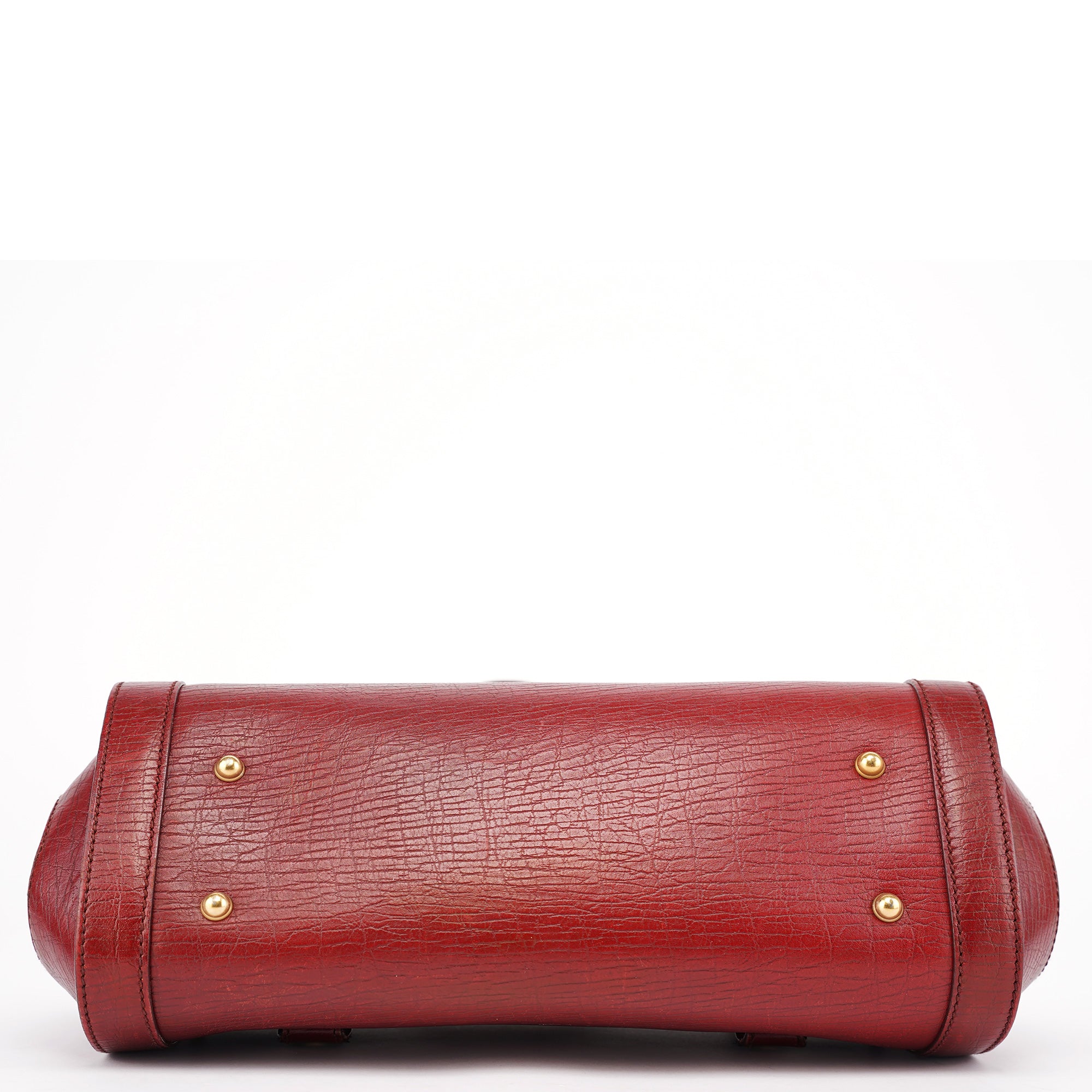 Gucci Sac Bamboo Bullet en cuir bordeaux