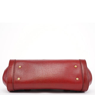 Gucci Burgundy Leather Bamboo Top Handle Bag
