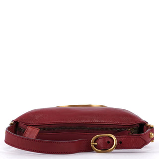 Gucci Burgundy Leather Stud GG Shoulder Bag