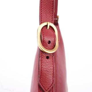 Gucci Burgundy Leather Stud GG Shoulder Bag