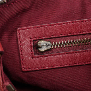 Gucci Burgundy Leather Stud GG Shoulder Bag