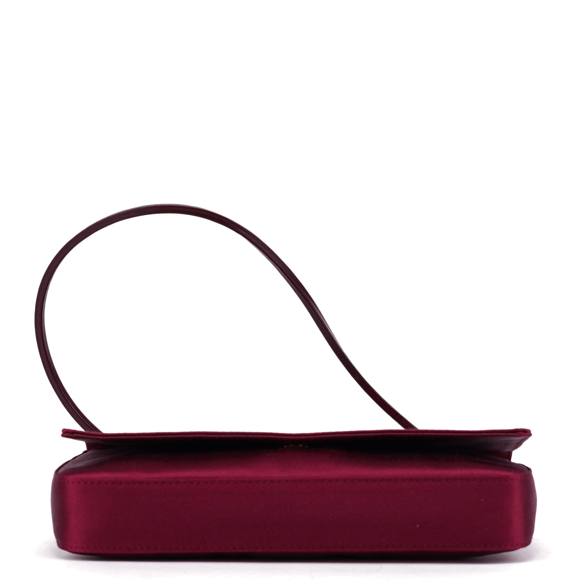 Gucci Burgundy Satin Flap Shoulder Bag