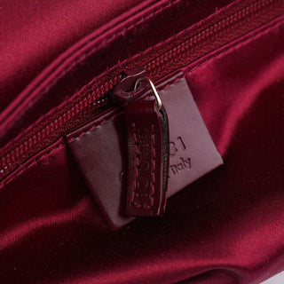 Gucci Burgundy Satin Flap Shoulder Bag