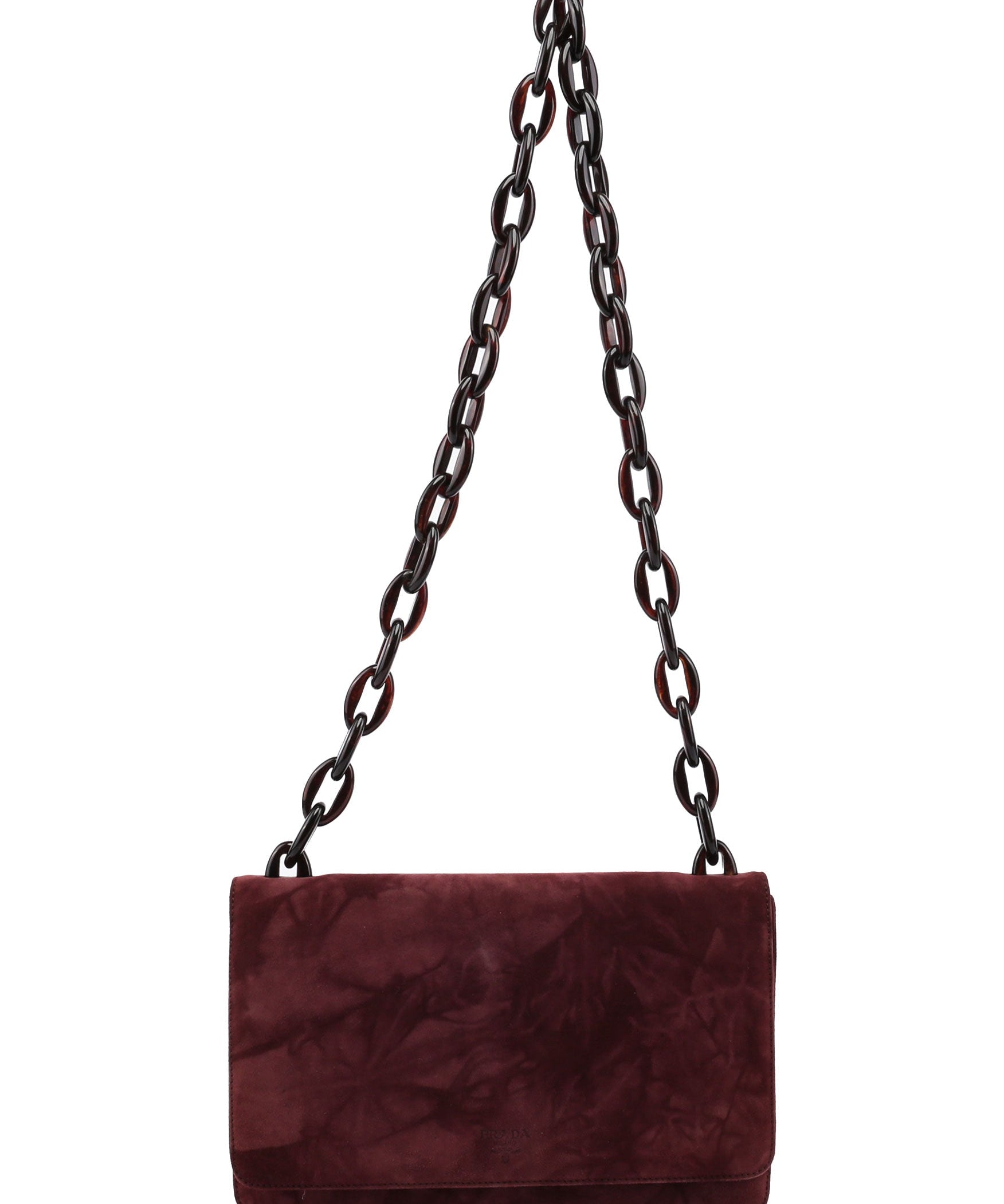 Gucci Burgundy Suede Chain Shoulder Bag