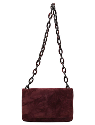 Gucci Burgundy Suede Chain Shoulder Bag