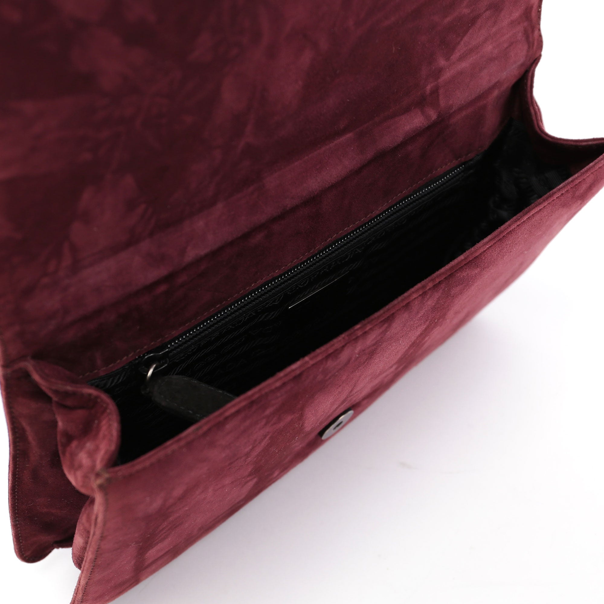 Gucci Sac porté épaule à chaîne en daim bordeaux