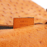 Gucci Schultertasche mit Kordelzug aus Straußenleder in Cognac