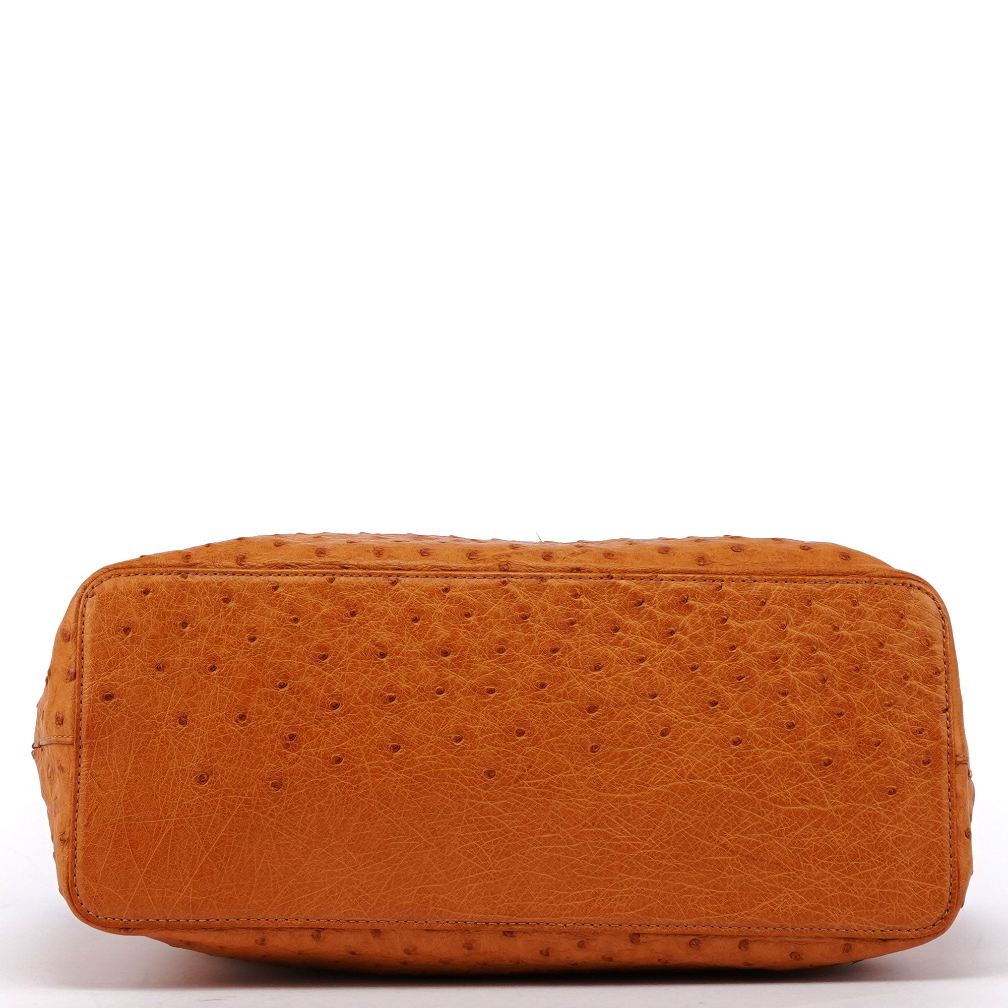Gucci Schultertasche mit Kordelzug aus Straußenleder in Cognac