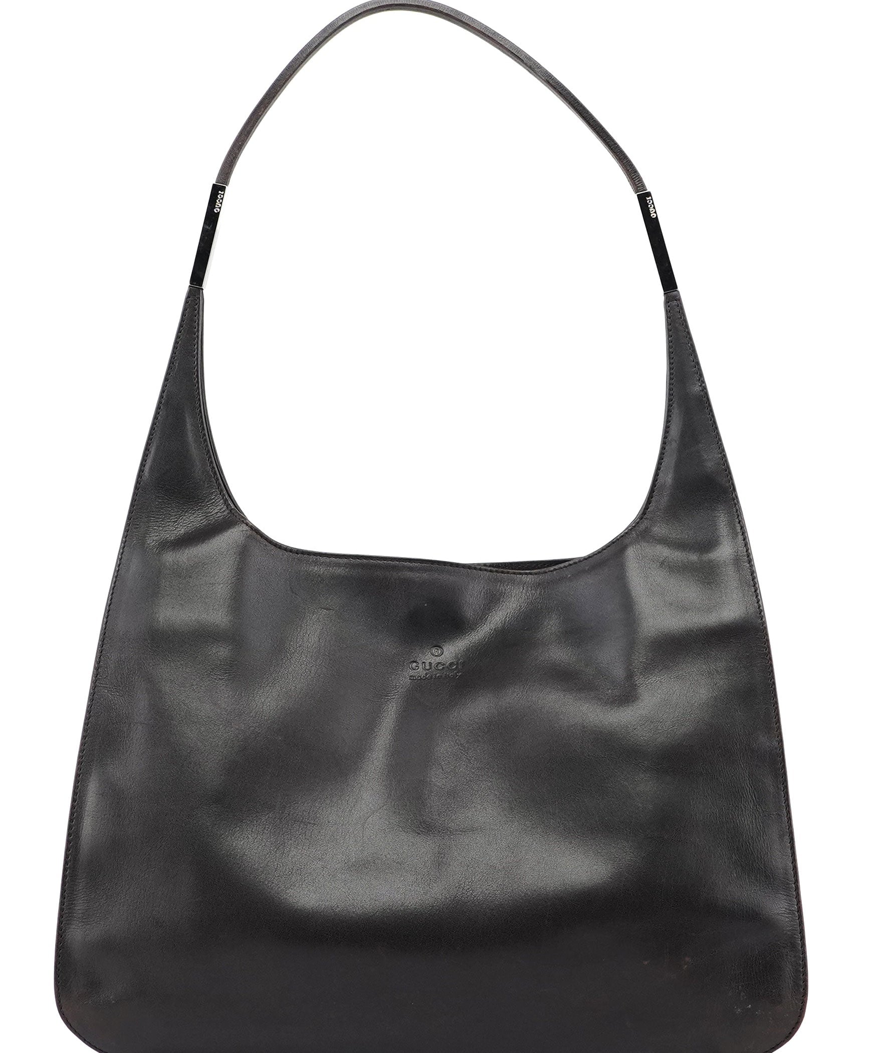 Gucci Dark Brown Calfskin Hobo Shoulder Bag