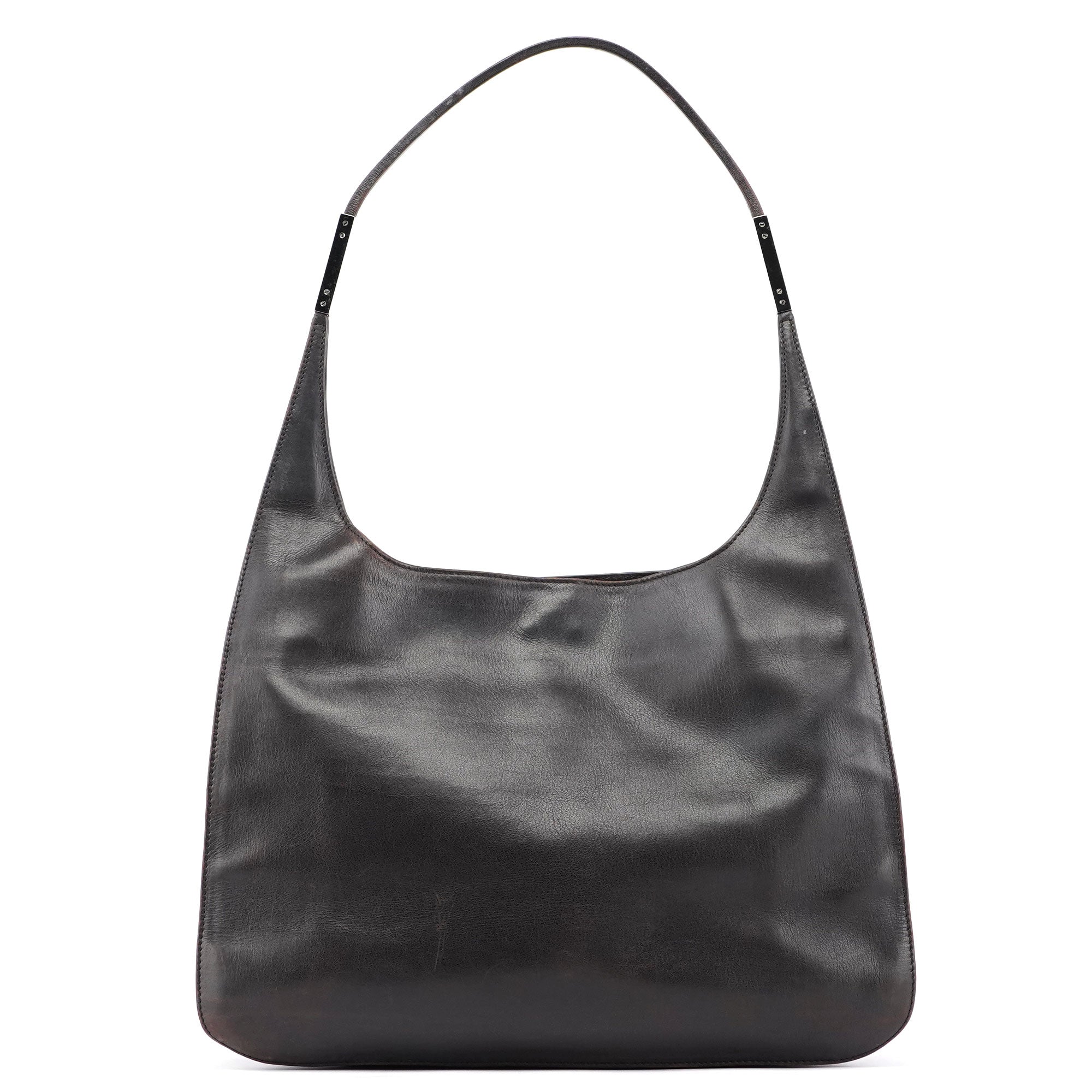 Gucci Dark Brown Calfskin Hobo Shoulder Bag