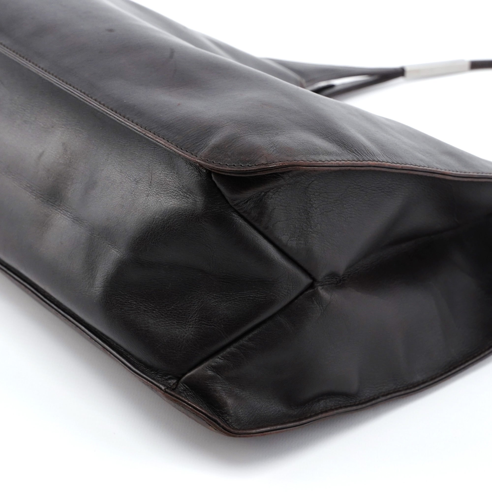 Gucci Dark Brown Calfskin Hobo Shoulder Bag