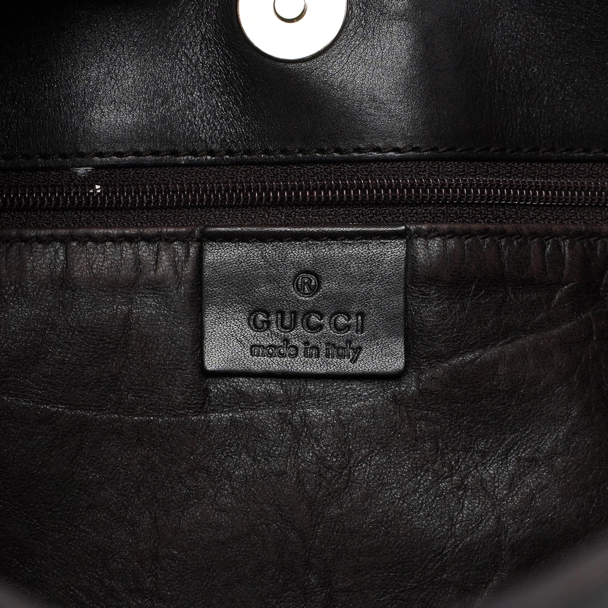Gucci Dark Brown Calfskin Hobo Shoulder Bag