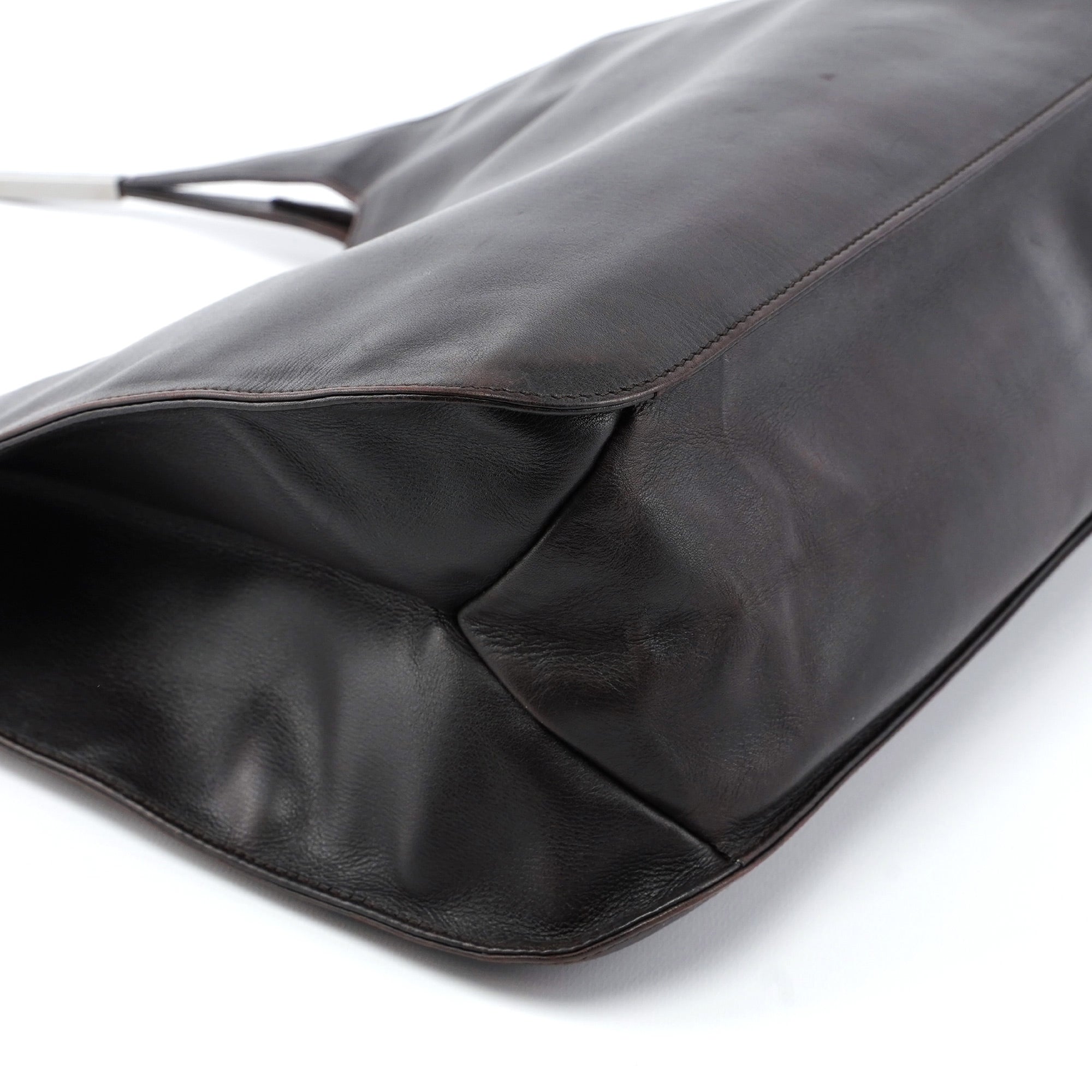 Gucci Dark Brown Calfskin Hobo Shoulder Bag