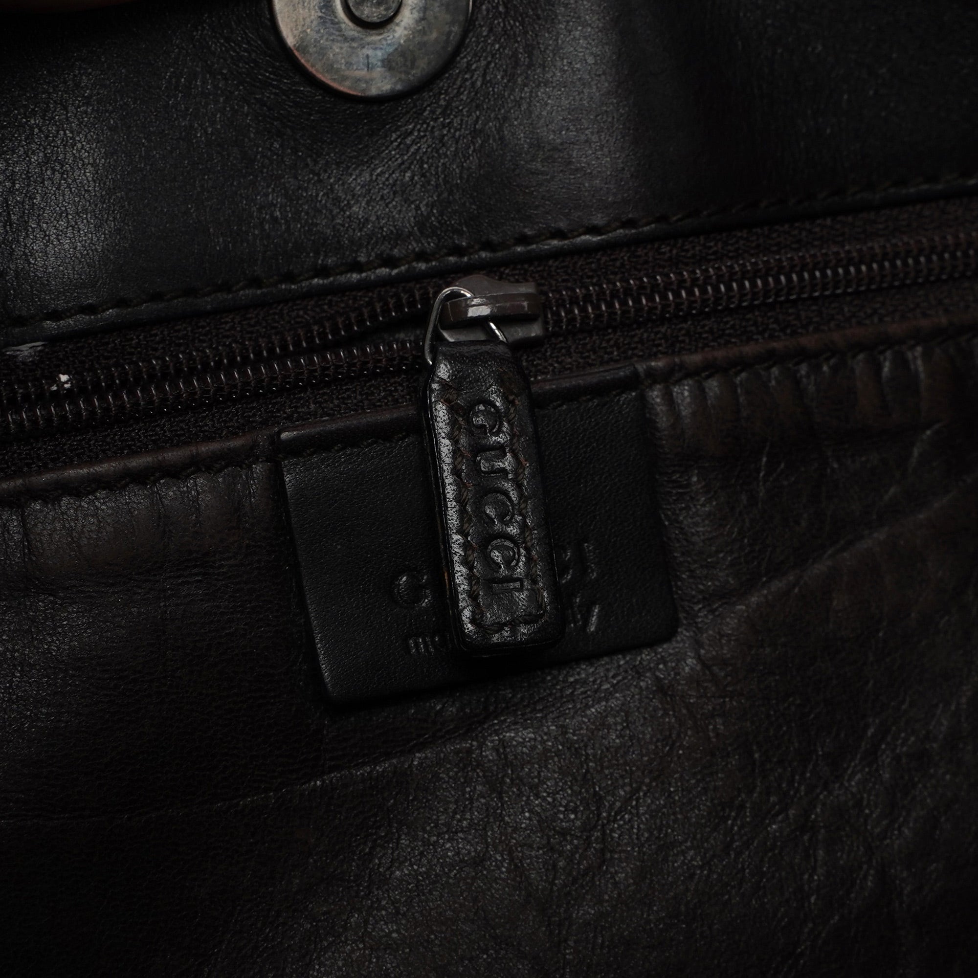 Gucci Dark Brown Calfskin Hobo Shoulder Bag