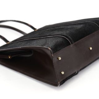 Gucci Dark Brown Ponyhair Leather Tote Bag