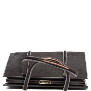 Gucci Dark Brown Ponyhair Leather Tote Bag