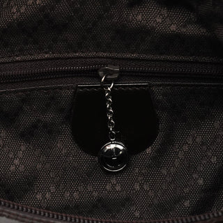 Gucci Dark Green Nylon Bamboo Shoulder Bag
