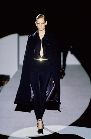 Gucci Fall 1996 Navy Military Runway Cape Coat