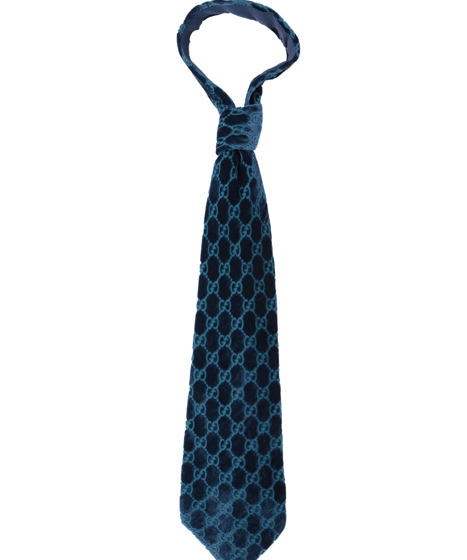 Gucci Fall 1997 Electric Blue Velvet Tie