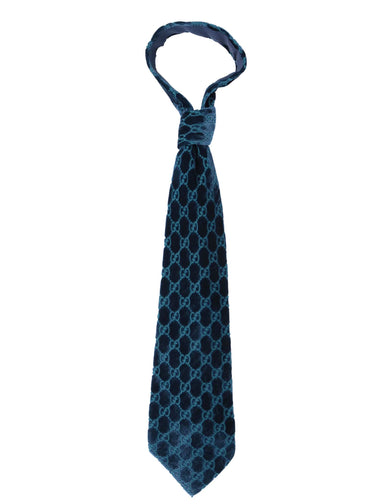 Gucci Fall 1997 Electric Blue Velvet Tie