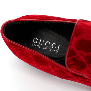 Gucci Fall 1997 Red GG Velvet Loafers