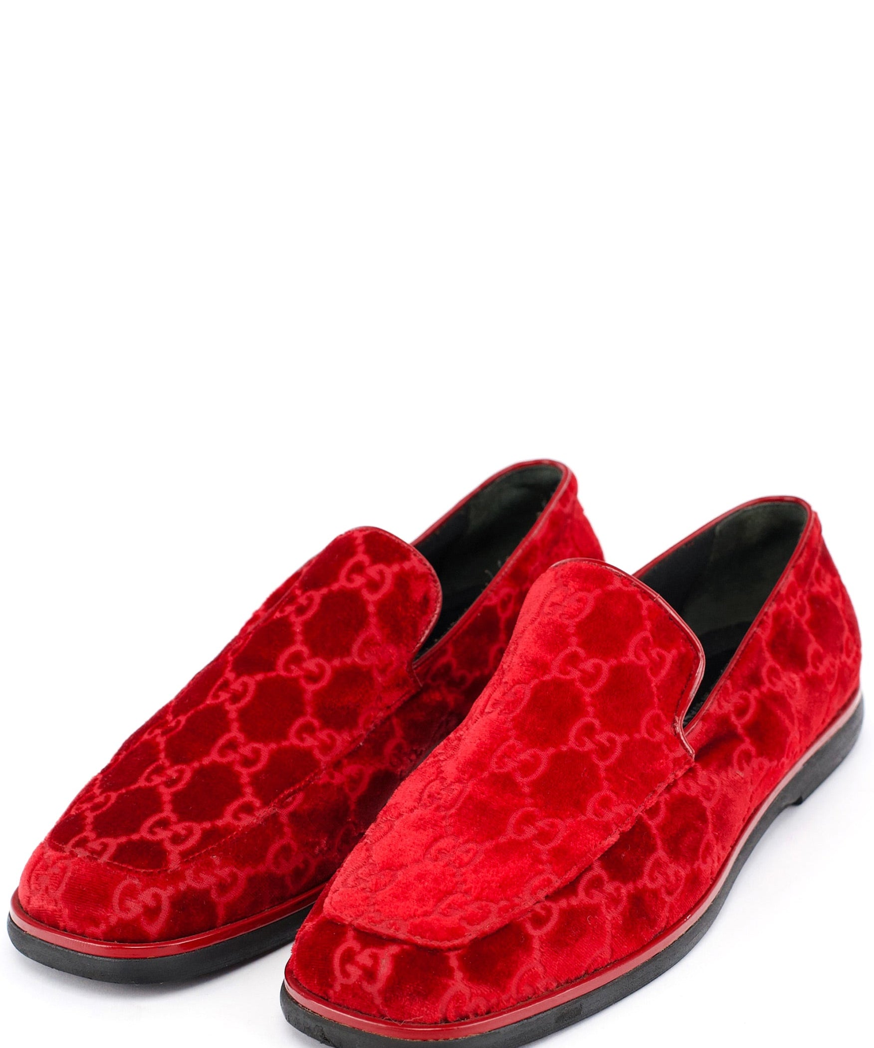 Gucci Fall 1997 Red GG Velvet Loafers
