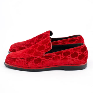 Gucci Fall 1997 Red GG Velvet Loafers