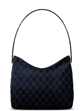 Gucci Fall 1997 Velvet Navy Monogram Bag