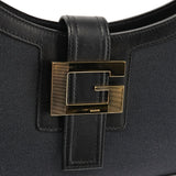 Gucci Fall 2000 Square G skuldertaske i sort canvas og læder