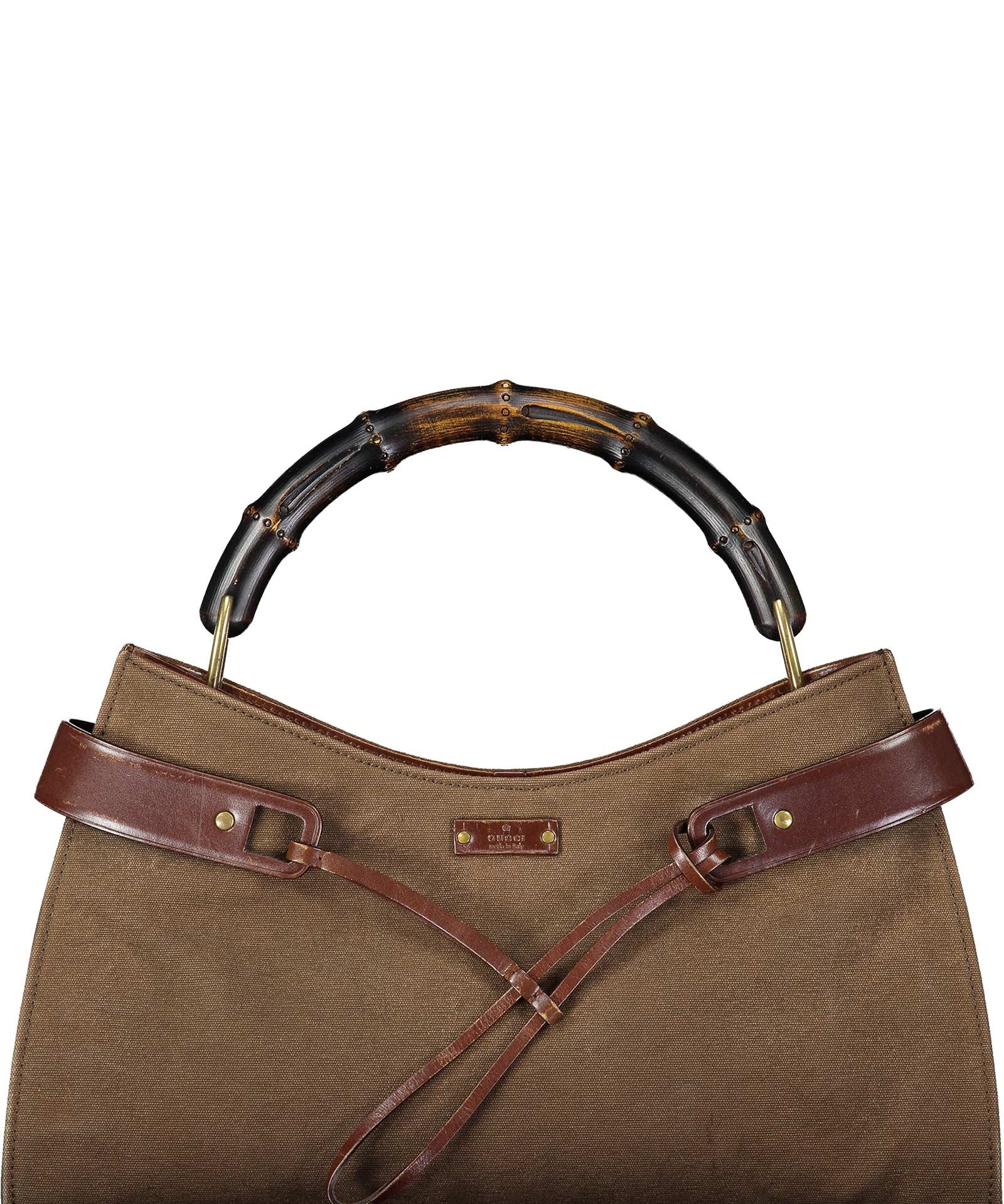 Gucci Fall 2002 Bamboo Canvas Handbag