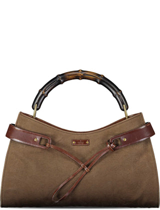 Gucci Fall 2002 Bamboo Canvas Handbag