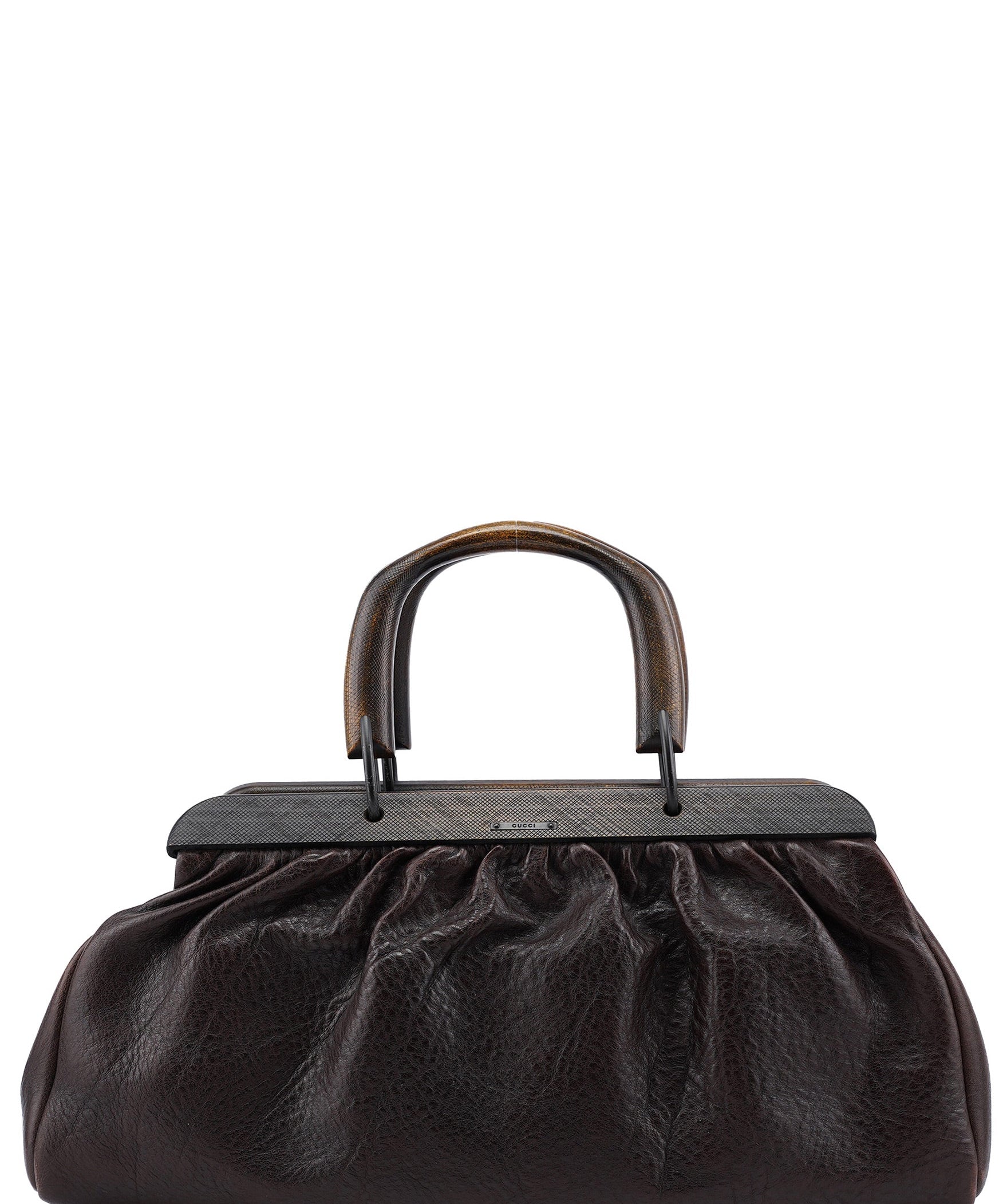 Gucci Fall 2002 Bison Leather Wood Doctor Bag
